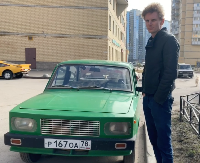 Yura posing with the Faux Lada.